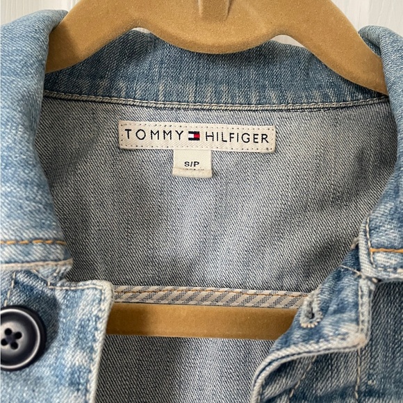 ⚡️🖤 Tommy Hilfiger Cropped Short Sleeve Jean Jacket Size Small - Picture 3 of 5